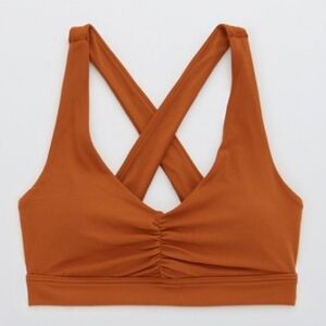 Aerie OFFLINE Real Me Ruched Sports Bra Size XSmall Color Copper NWT